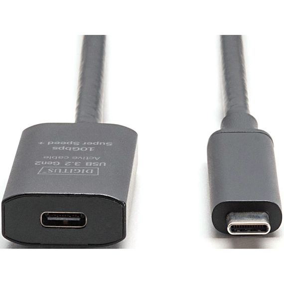 Дата кабель USB-С M/F 5.0m USB3.2 Gen2 Active 10G Digitus (DA-73112) | Зображення 1