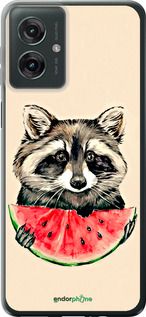 Чохол на Motorola Moto G55 Єнотик з кавуном "4605u-3843-2448"