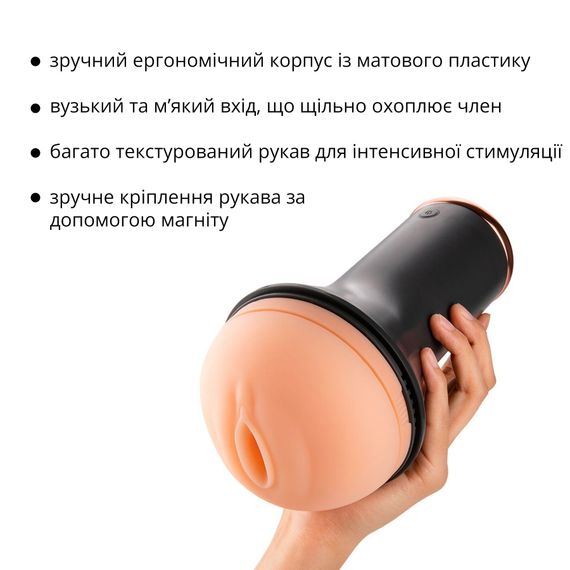 Мастурбатор Otouch INSCUP 1, 7 режимів вібрації, підігрів, вхід-вагіна, внутрішній 4D-канал | Зображення 3