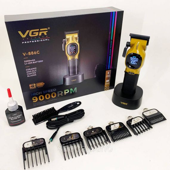 Машинка для стрижки посіченого волосся VGR V-886C GOLD, Чоловічий тример для окантовки OX-26 | Зображення 2