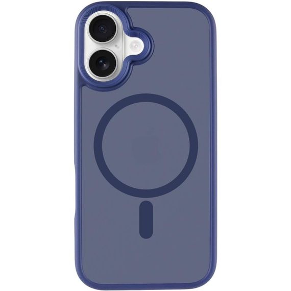 TPU+PC чохол Metal Buttons with Magnetic Fit для Apple iPhone 17 (6.3") Синій / Navy Blue | Зображення 1