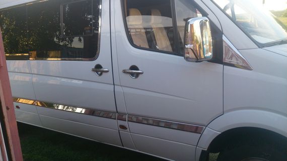 Молдинги на дверь (нерж.) Средняя. OmsaLine - Итальянская нержавейка для Volkswagen Crafter 2006-2017 гг | Зображення 3