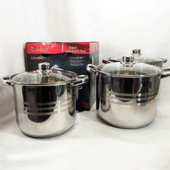 Набор каструль для электрических плит Unique, Набор кастрюль-сотейников больших кастрюль HN-93 | Зображення 4