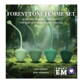 Набор вагинальных шариков Sweet Em, 4 шт с разным весом, зеленые, 2.8 х 14.5 см Sex Aura