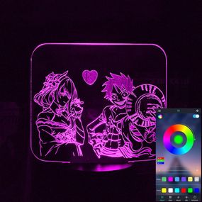 Акриловый светильник-ночник управление с телефона Луффи и Райдэн tty-n002038