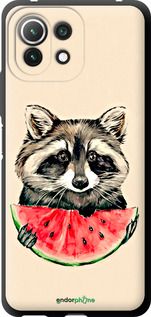 Чохол на Xiaomi Mi 11 Lite Єнотик з кавуном "4605b-2281-2448"