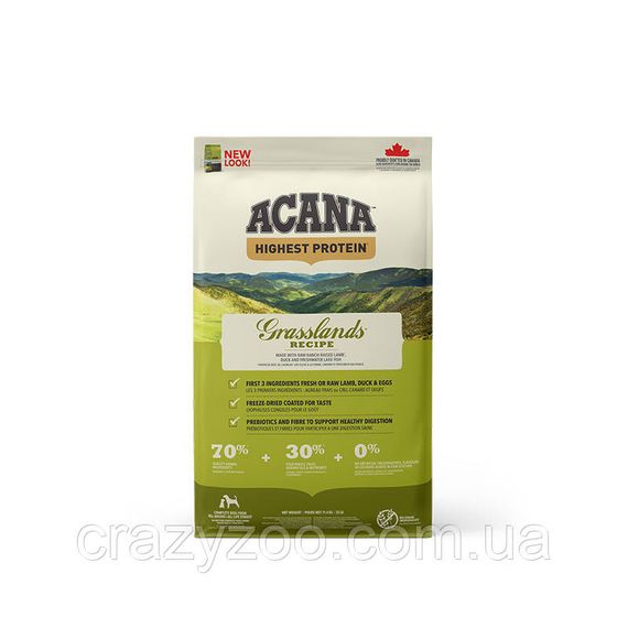 Сухой корм для собак всех пород Acana Grasslands Dog с мясом птицы, рыбой и овощами 11.4 кг a54211