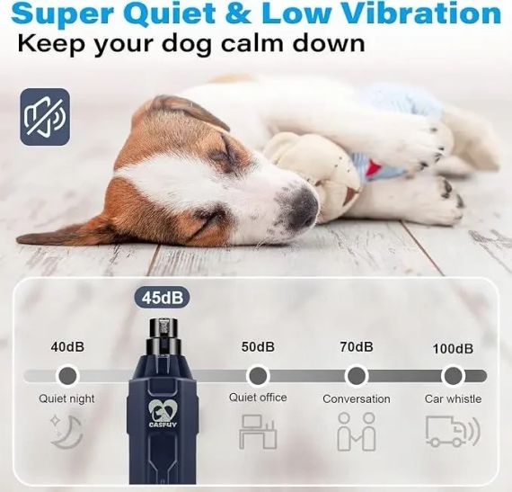 Триммер для кігтів собак Casfuy Professional Pet Nail Grinder N60 (чорний) | Зображення 6