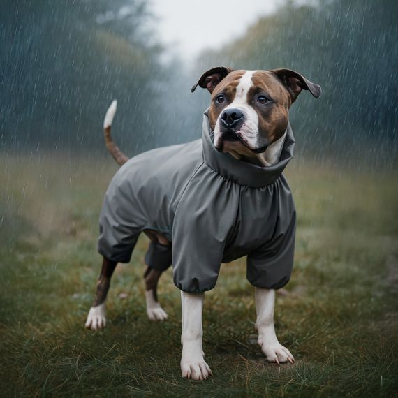 Дощовик для собак WAUDOG Clothes, водонепроникний, L55, В 77-79 см, С 50-55 см, сірий | Зображення 3