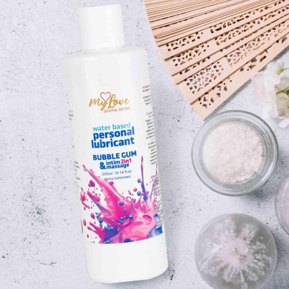 2в1 лубрикант та масажний гель - MyLove Aroma Series Intim&Massage Bubble Gum, 300 мл Sex Aura | Зображення 2