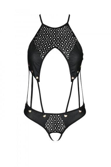 Розпродаж!!! Боді з екошкіри з ремінцями та перфорацією Tamaris Body black L/XL — Passion Sex Aura | Зображення 2