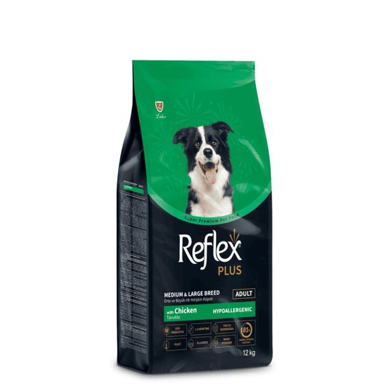 Сухий корм із куркою для собак середніх та великих порід Reflex Plus Medium & Large Breed Chicken, 12 кг | Зображення 1