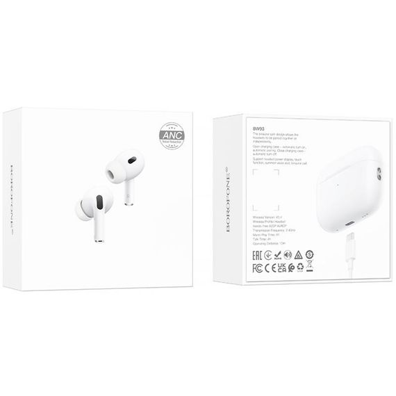 Беспроводные TWS наушники Borofone BW93 ANC White | Зображення 5