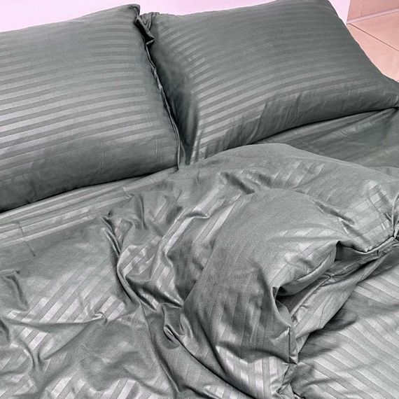 Комплект постельного белья Emily Fiber Grey Stripe микрофибра двуспальный 175х205 см серый (94193749) | Зображення 7