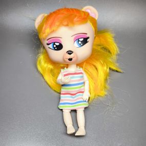 Кукла зверушка шарнирная (жолтый волос) вживане 18см