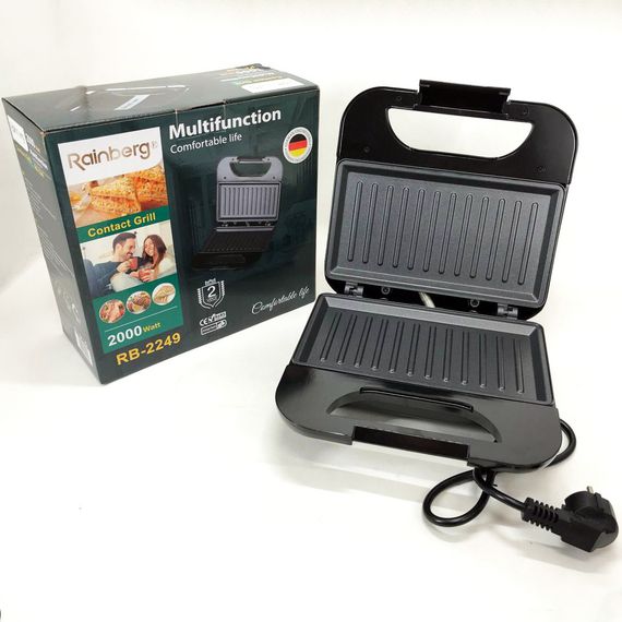 Домашний гриль Rainberg RB-2249, Вафельница 3в1, Мультипекарь вафельница, RI-789 Бутербродница 4в1 | Зображення 4