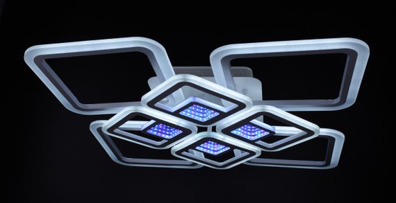 Люстра світлодіодна стельова LED світильник для квартири на стелю лед з пультом 26031 Білий 11х59х59 см. | Зображення 8