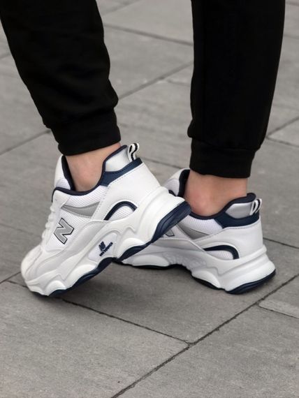 Кросівки New Balance  замш/шкіра/3D сітка колір білий, чорний | Зображення 3