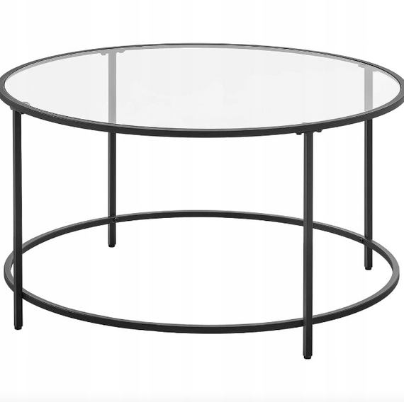 Журнальний столик Leobert Oskar круглий з скляною стільницею