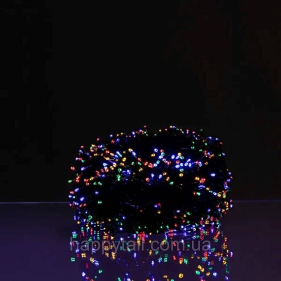 Новорічна гірлянда вулична 30 м 300 LED з сонячною батареєю чорний провід Мультиколор SB300L30MBML | Зображення 1