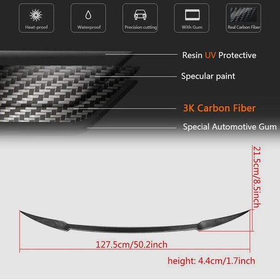 Спойлер V3 (Карбон) для Maserati Quattroporte 2013-2023 рр | Зображення 5