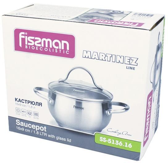 Каструля Fissman Martinez 5.9л пузата з нержавіючої сталі | Зображення 3