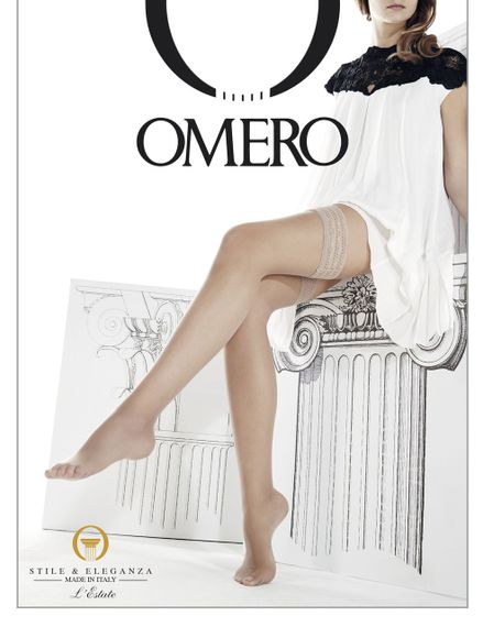 Панчохи літні Omero Aestiva 8 autoreggente, Italy, розміри S, колір avorio (слонова кістка)