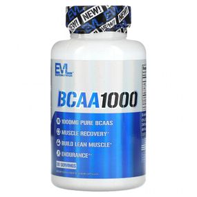 Аминокислоты EVLution Nutrition BCAA1000, 500 mg, 60 Veggie Capsules