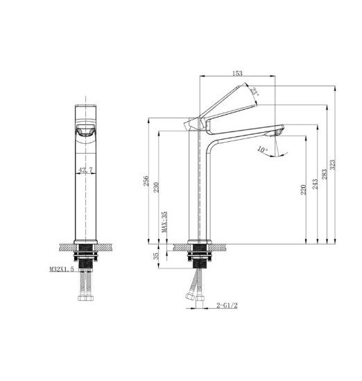 Змішувач для раковини Mixxus Wilson 001 High (MI7129) | Зображення 1