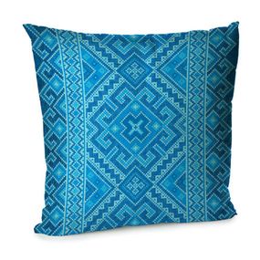 Подушка диванная с бархата Голубой орнамент 45x45 см (45BP_22U008)
