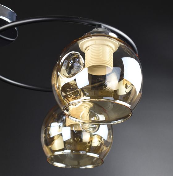 Люстра стельова на 4 лампочки 26183 Чорний 20х36х47 см. | Зображення 3