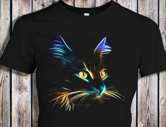 Футболка женская с принтом повседневная S Черная