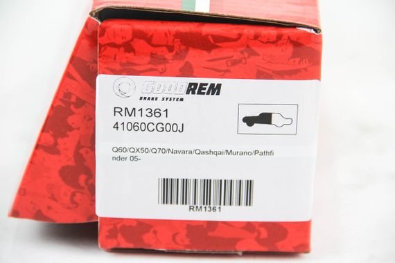 Колодки передні гальмівні Q60/QX50/Q70/Navara/Qashqai/Murano/Pathfinder 05-, GOODREM (RM1361) | Зображення 2