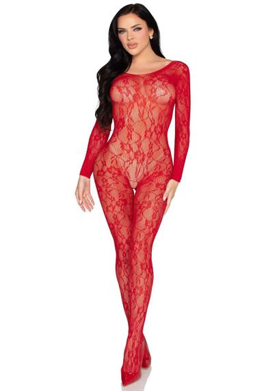Бодістокінг Leg Avenue Crotchless Fishnet Bodystocking One Size Red Sex Aura | Зображення 3