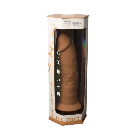 Фалоімітатор SilexD Henry Caramel (MODEL 2 size 7.5in), двошаровий, силікон + Silexpan, діаметр 4,8 см Sex Aura | Зображення 5