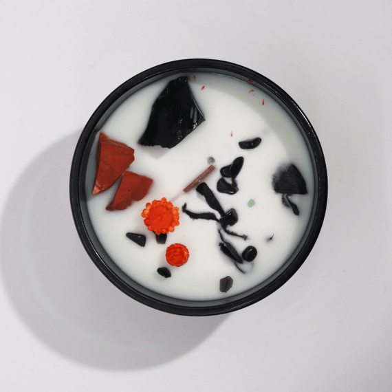 Свічка соєва з камінням та квітами  Диявол 330г Hop Hare 5056368334702 | Зображення 2