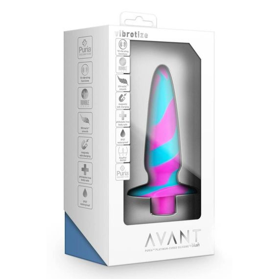 Анальный виброплаг Avant Vibrotize Fuchsia розово-голубой, 12.7 х 3.1 см Sex Aura | Зображення 5