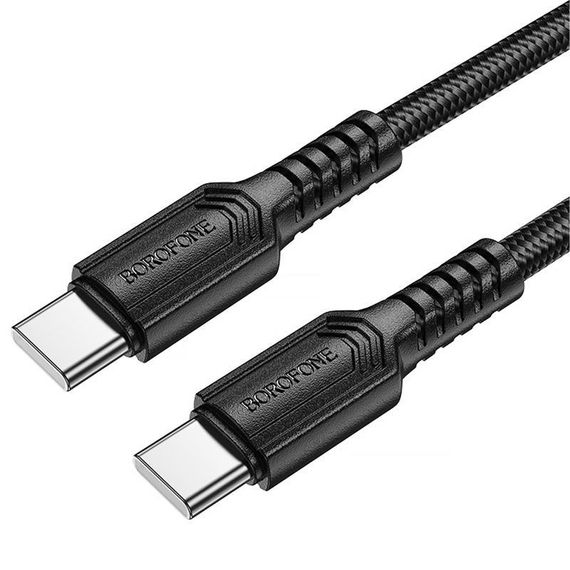 Дата кабель Borofone BX116 Certain Type-C to Type-C 60W (1m) Black | Зображення 1