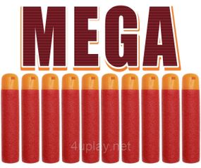 Патрони для NERF MEGA Іграшкові кулі стріли боєприпаси для бластерів Нерф Мега Refill Bullets Foam Darts 10шт.