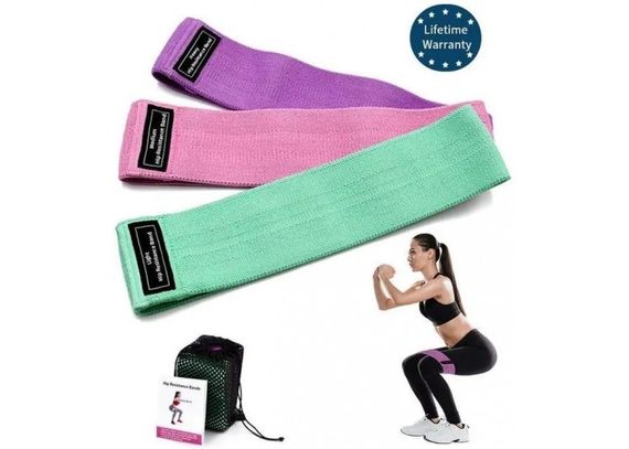 Набор тканевых фитнес резинок Luting Hip Resistance Bands 3 штуки | Зображення 4