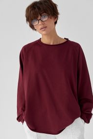 Лонгслів вільного крою з рукавами-реглан - бордо цвет, ONE SIZE (є розміри)