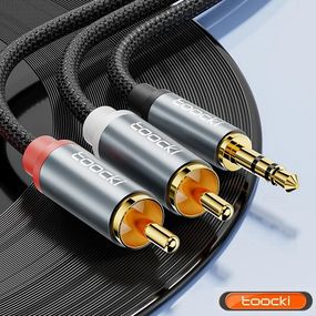 Аудио кабель 2RCA на mini JACK Toocki 5м.