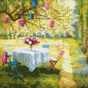 Картина по номерам. Идейка "Весенние фонарики" 50х50 см KHO2299