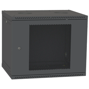 IPCOM 9U 600x450 Шафа телекомунікаційна двері перф (чорна) - Серверні шафи