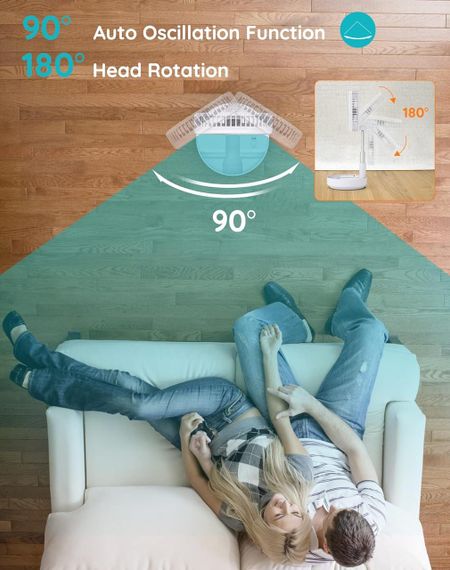 Портативный складной вентилятор Primevolve 7.7”, настольный и напольный, с пультом, USB, белый, 4 режима | Зображення 4