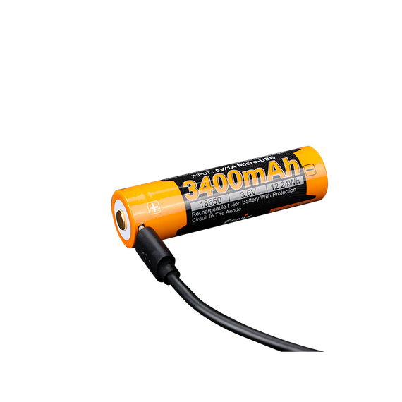 Акумулятор 18650 Fenix (3400 mAh) micro usb заряджання | Зображення 1