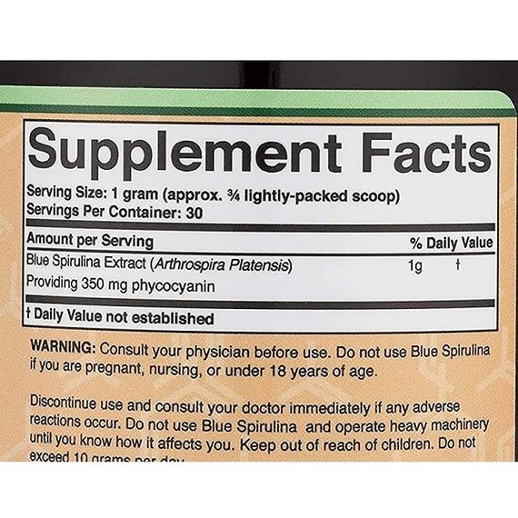 Спирулина Double Wood Blue Spirulina Extract 30 g /30 servings/ | Зображення 1