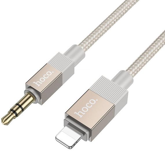 Аудіо кабель Aux Hoco UPA32A Clever digital (Lightning to AUX 3.5mm) (1m) Gold | Зображення 2