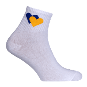 Шкарпетки Жовто-блакитні серця Білі (7169), 36-40