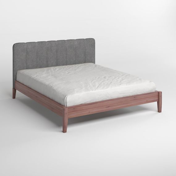 Односпальне дерев&#039;яне ліжко Mebigrand Лондон ДК Горіх лісовий/Аляска 93 (Сірий) Б1 70х200 см (MBG-6768) | Зображення 1